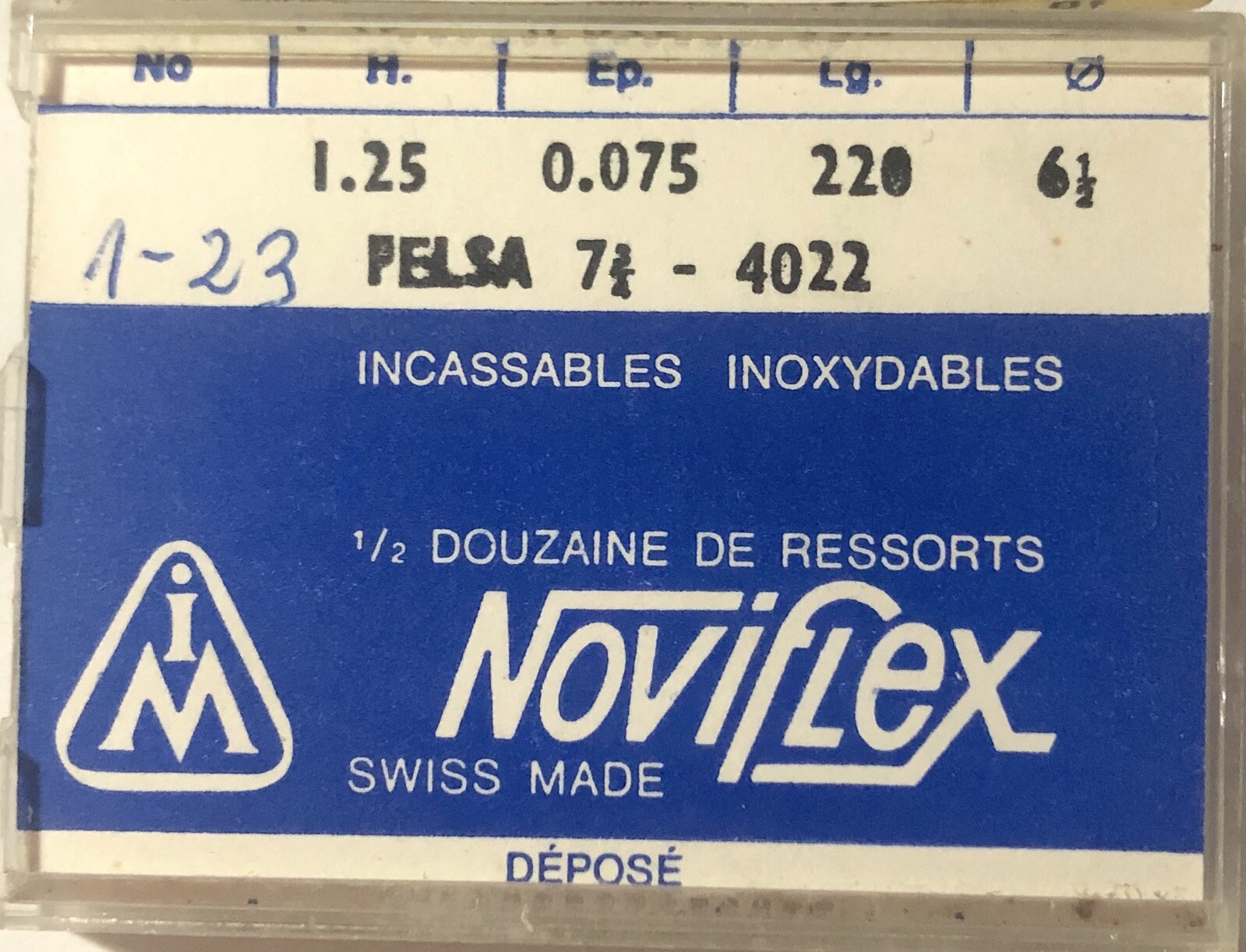 PELSA 7.5 x 1.25 x 0.075 Mainspring 4022 for Clock Repair Ø6.5mm 220mm Length  