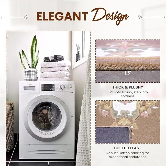 Tapete de lã Royal Aubusson tufado à mão – Estilo antigo, tapete oriental de alta qualidade. - Imagem 4 de 4