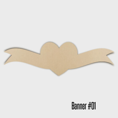 Banner Mdf Wooden Banner Shape 100-600mm 3mm MDF - Craft Unpainted 3mm MDF - Laser ...