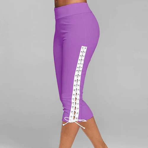 Summer Women's Capri Pants Casual Stretch Cropped Joggers Loose Trousers Fashion - Picture 32 of 44