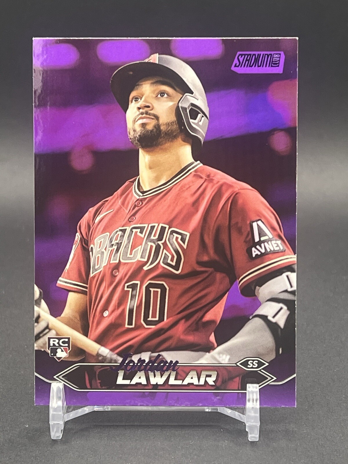 Jordan Lawlar 2024 Topps Stadium Club Purple Foil RC /75 #12 Diamondbacks