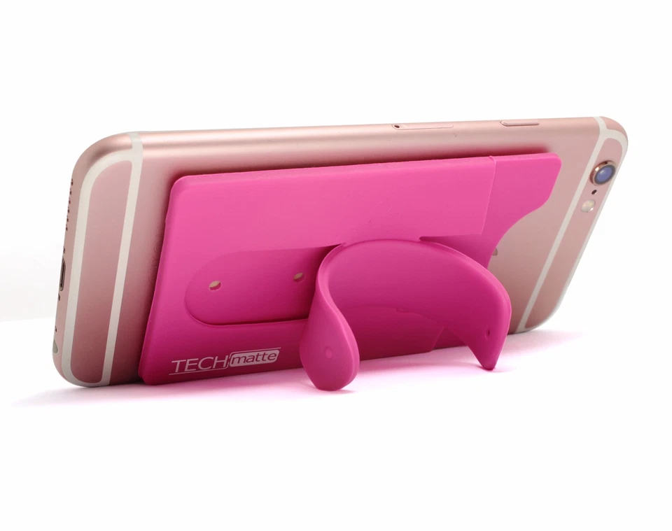 Porta-Cartão/Clipe de Dinheiro/Suporte para Telefone TechMatte Stick on Wallet (Pacote com 2, Rosa) - Imagem 3 de 4