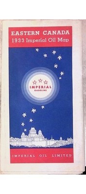 1933 Imperial Oil Eastern Canada Map Quebec City Brochure Gasoline Advertising