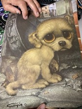 Cino Sad Puppy Big Eyes Collectible Wall Art Print Vintage 1960s Decor