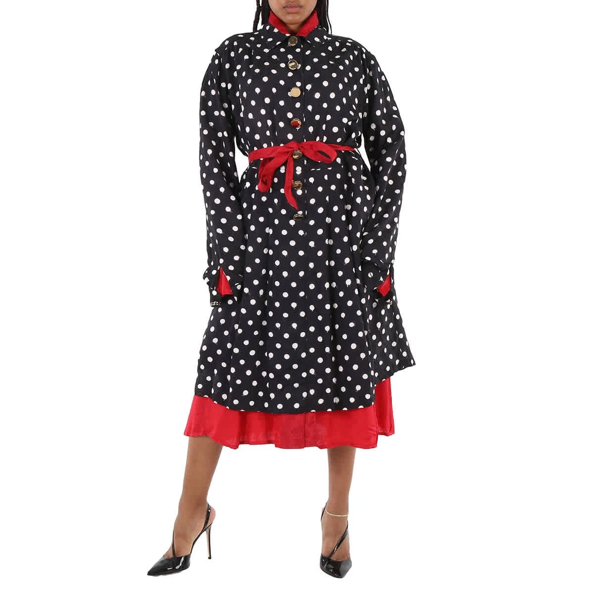 Abito Balenciaga reversibile con cintura a pois marca taglia F34 (taglia USA 6)