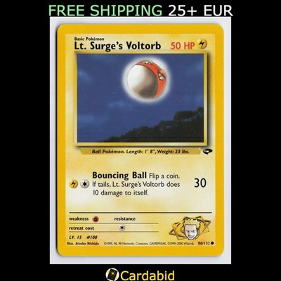 Lt. Surge's Voltorb - G2 #086/132 Gym Challenge Unlimited Atsuko Nishida LP
