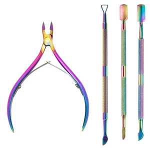 Nippers de cuticules professionnels en acier inoxydable Ciseaux de ciseau Kit de manucure