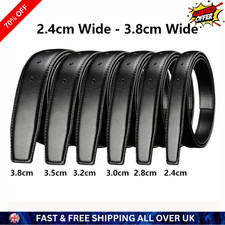 Men Genuine Leather Belt Strap No Buckle 2.4–3.8cm Cowhide Replacement