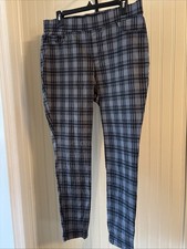 Nine West Heidi Women's Pull-On Stretchy Skinny Plaid Pants Size 12
