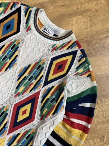 Suéter tejido 3D Carlo Colucci estilo Coogi vintage - raro - Imagen 3 de 17