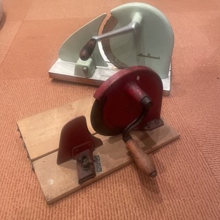 2 vintage bread slicers with crank EKosta Alexanderwerk 50s 60s