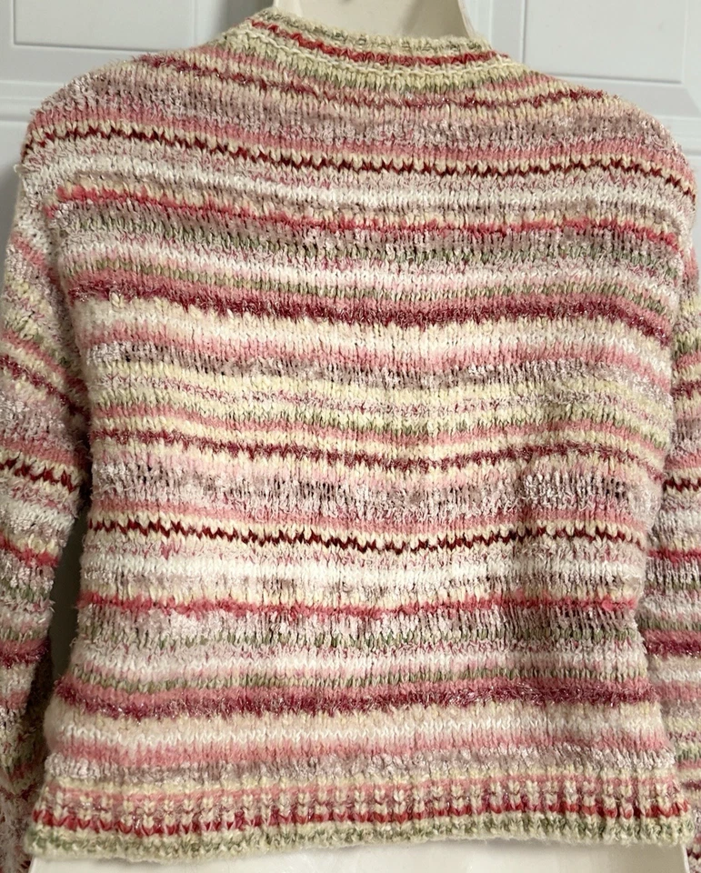 Suéter Italiano Mezcla Cachemira Metálico Brillo Silencioso Lujo Cottagecore Elegante Foto 2 de 4