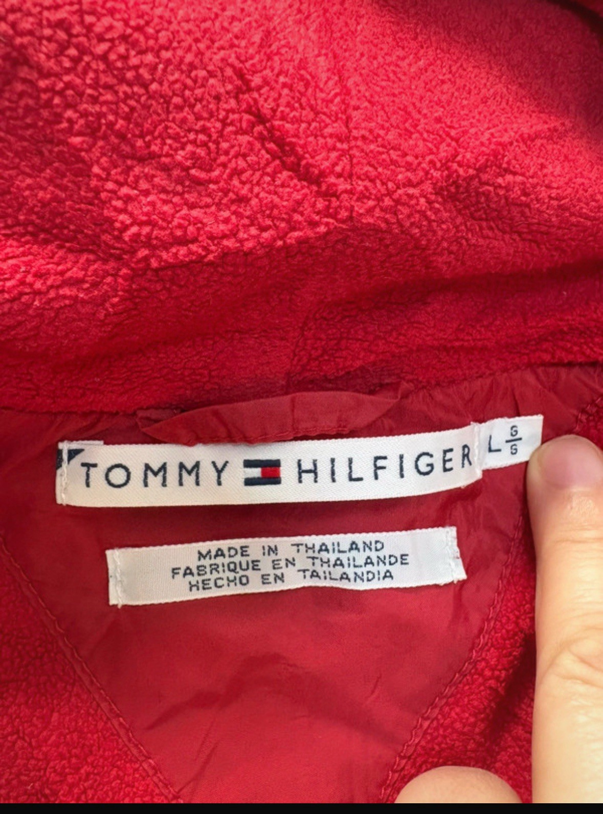 Genuine Tommy Hilfiger Mens Jacket, Size L Excellent Condition Red image 4