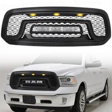Grill For 2013-2018 Dodge Ram 1500 Front Grille Upper Bumper Mesh Wletters Led