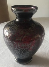 Vaso liberty vetro Murano anni 30-40. Raffigurante immagine di Venezia 