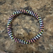 Nepal Glass Seed Bead Rainbow Track Bracelet