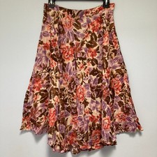 vintage boho fairy floral midi skirt 100 cotton sequin detail sz 4