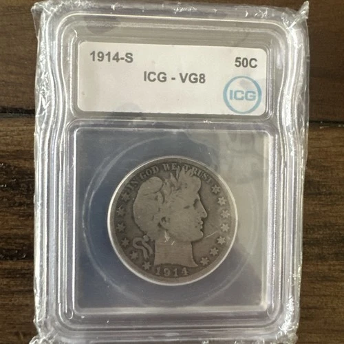 1914-S 50C Barber Half Dollar ICG VG 8