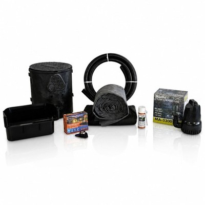 Savio Small 3300GPH Pump EPDM Pond Free Waterfall Kit 7.5' x 25' PSS10