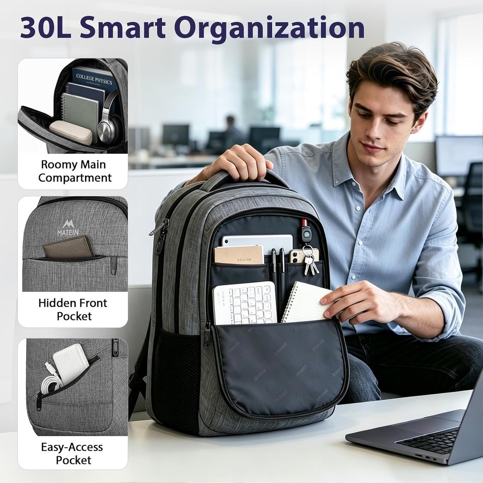 Luxury 17-Inch TSA Approved Travel Laptop Backpack - Water Resistant ...