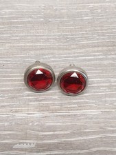 Vintage Glass License Plate Jewel Reflector Set Red Hot Rat Rod Jewels