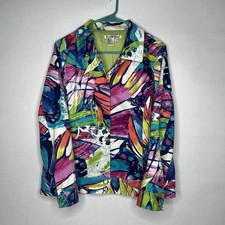 Vintage Winter Silks 100 Silk Lining Colorful Watercolor Jacket Grandma Core