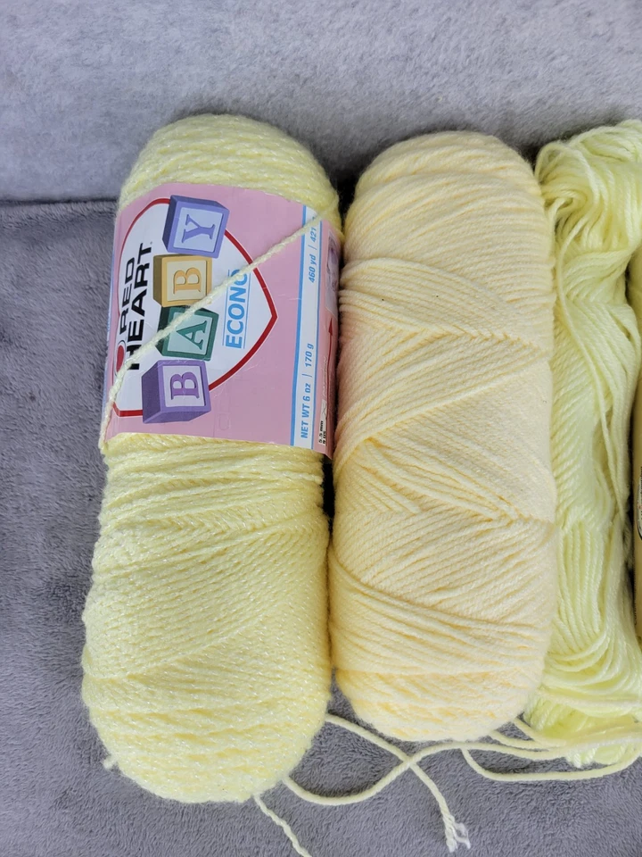 Lote de 4 hilos acrílicos amarillos para tejer 1,7 libras Foto 2 de 4