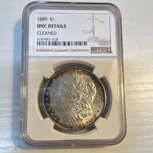 Morgan Dollar 1889 NGC UNC Details Silver $1 Philadelphia Uncirculated KM#110