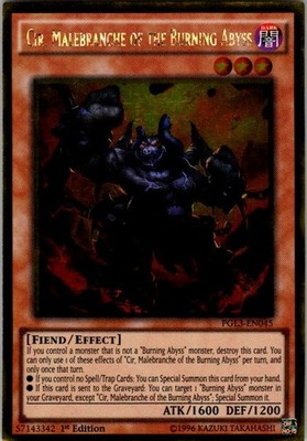 YuGiOh Cir, Malebranche of the Burning Abyss PGL3-EN045 NM 1st Edition