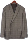 RALPH Ralph Lauren Blue Label Brown Plaid Wool Blend 2 Button Blazer Men's 50L