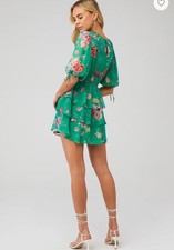 Yumi Kim Floral Printed V-Neck Tiered Mini Dress