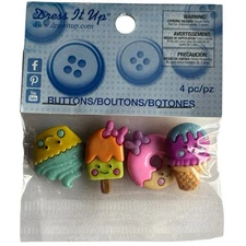 Dress It Up So Sweet Buttons - Shank Ice Cream Cone Bar Cupcake Donut 131