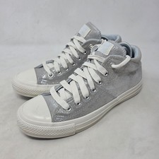 Converse Chuck Taylor Silver Glitter Low Top Sneakers Womens Size 8