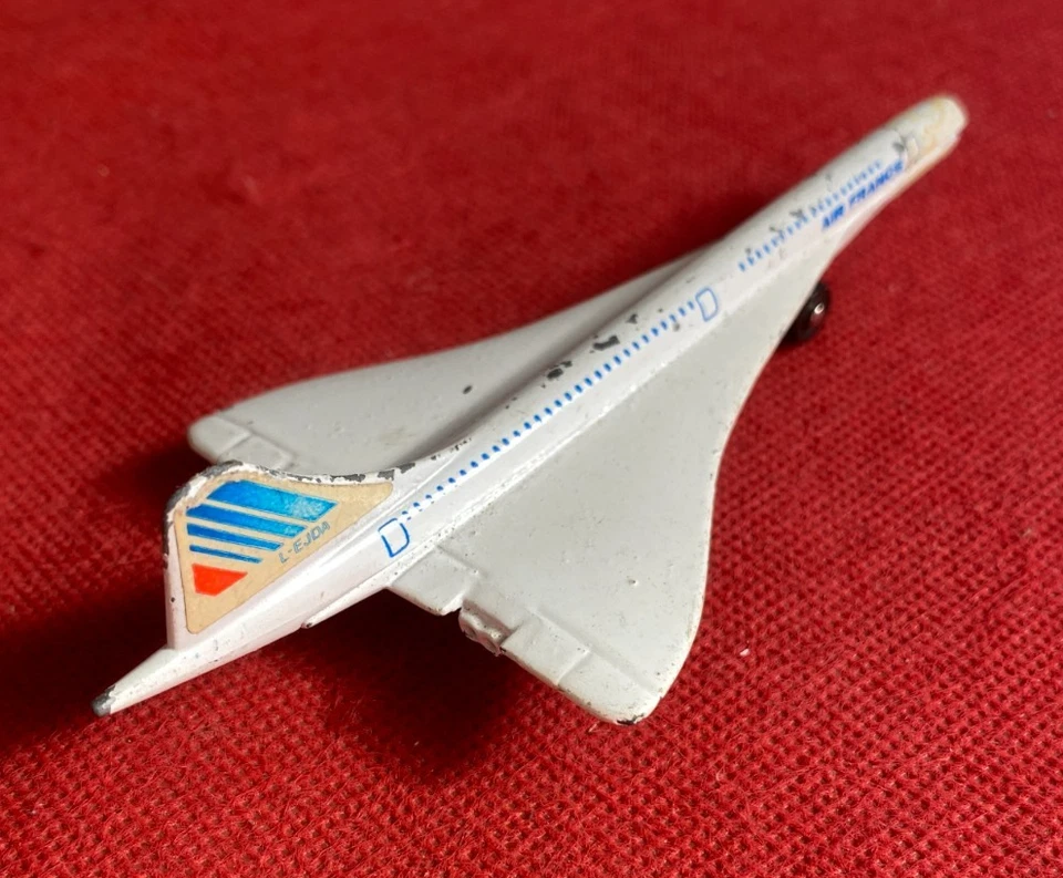 MATCHBOX Modellino Aereo AIR FRANCE CONCORDE L-EJDA Metallo Anni '70 - Immagine 2 di 3