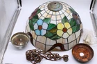 Vintage Tiffany Style Stained Glass Floral Ceiling Hanging Lamp Shade