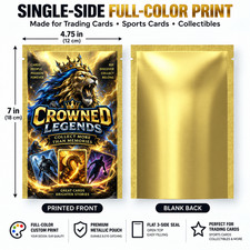 Full Color Custom Printed Mylar Bags TCG Sports Card Repack Open Top Pouches