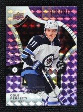 2021-22 Upper Deck Allure Rookies Purple Diamond 3/10 Cole Perfetti #147 0i6
