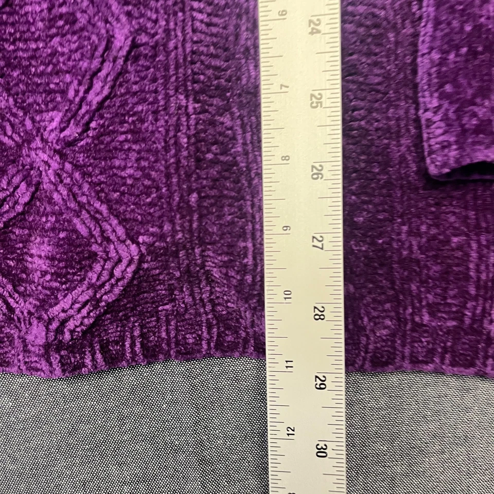 Dressbarn 女式毛衣 XL 码紫色丙烯酸电缆针织模拟领套衫 — 第 4/4 张图片
