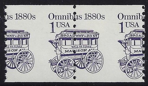 2225b - 1c Misperf Error / EFO Coil Pair "Omnibus" Mint NH (Stk4)