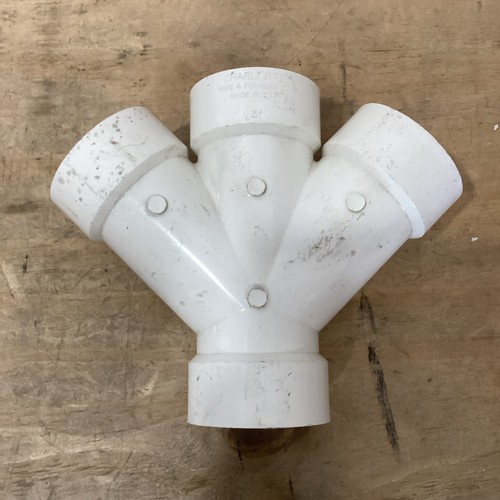 Charlotte Pipe 3" PVC Schedule 40 Double Wye Fitting DWV Hub