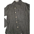 Rawganique 100% European Hemp Woven Black Button Up Shirt Small Coconut Buttons