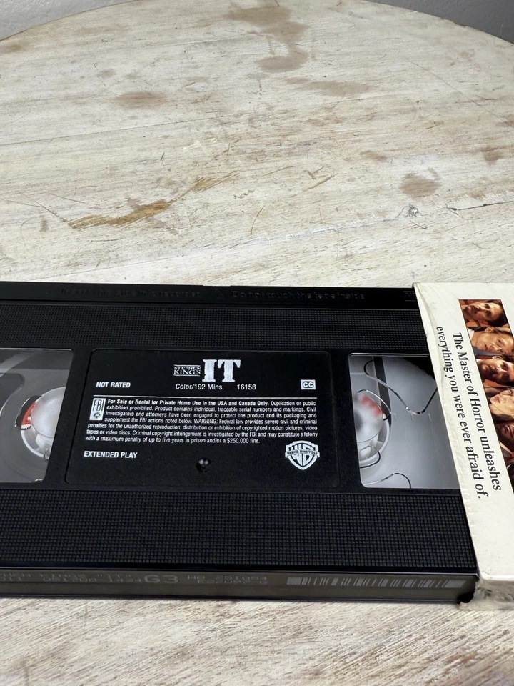 It (VHS/EP, 1998, 1-VHS) Original HORROR Classic Pennywise The Clown - Image 4 of 4