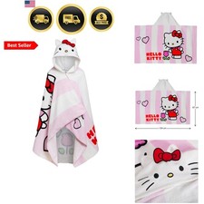 Hooded Towel With 3D Hood Girls Poncho Cotton Beach Towel Bath Towel Changing...