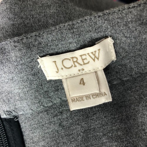 J. Crew Women's Colorblock Ponte Knit Dress Short Sleeve Gray Black Size 4 - Picture 4 of 5