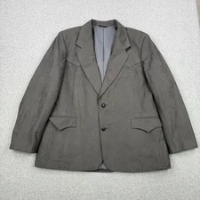 Vintage Pioneer Wear Blazer Mens 48 Gray Western Sports Coat Two Button Coat USA