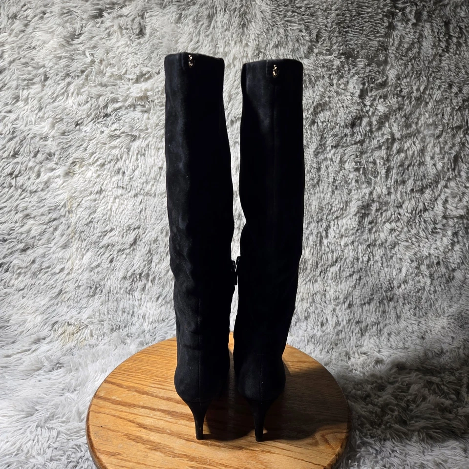 Botas Sam Edelman Fraya para mujer talla 6,5 M negras gamuza punta tacón de aguja Foto 3 de 4