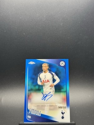2025-26 Topps Chrome UEFA CC Xavi Simons Blue Refractor Auto 149/150 Spurs