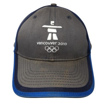 Vancouver 2010 Winter Olympics Strapback Hat Gray One Size Embroidered