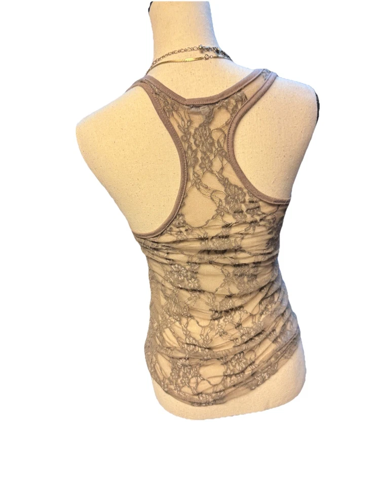 Винтажный Y2K чистый сетки кружева Майка размер средний Charlotte Russe Whimsygoth - Изображение 2 из 3