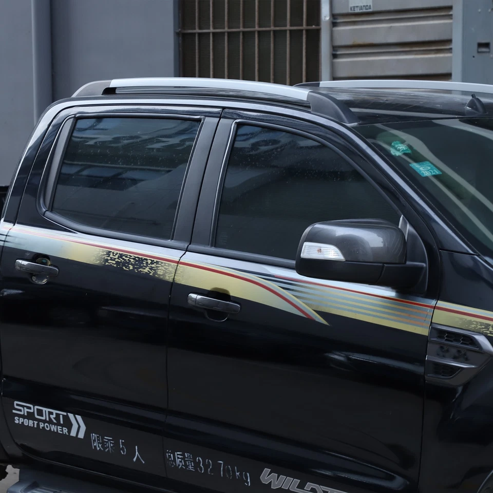 Sellos de ventana exterior moldura tira climática 4 puertas para Ford Ranger 2013-2021 Foto 4 de 4